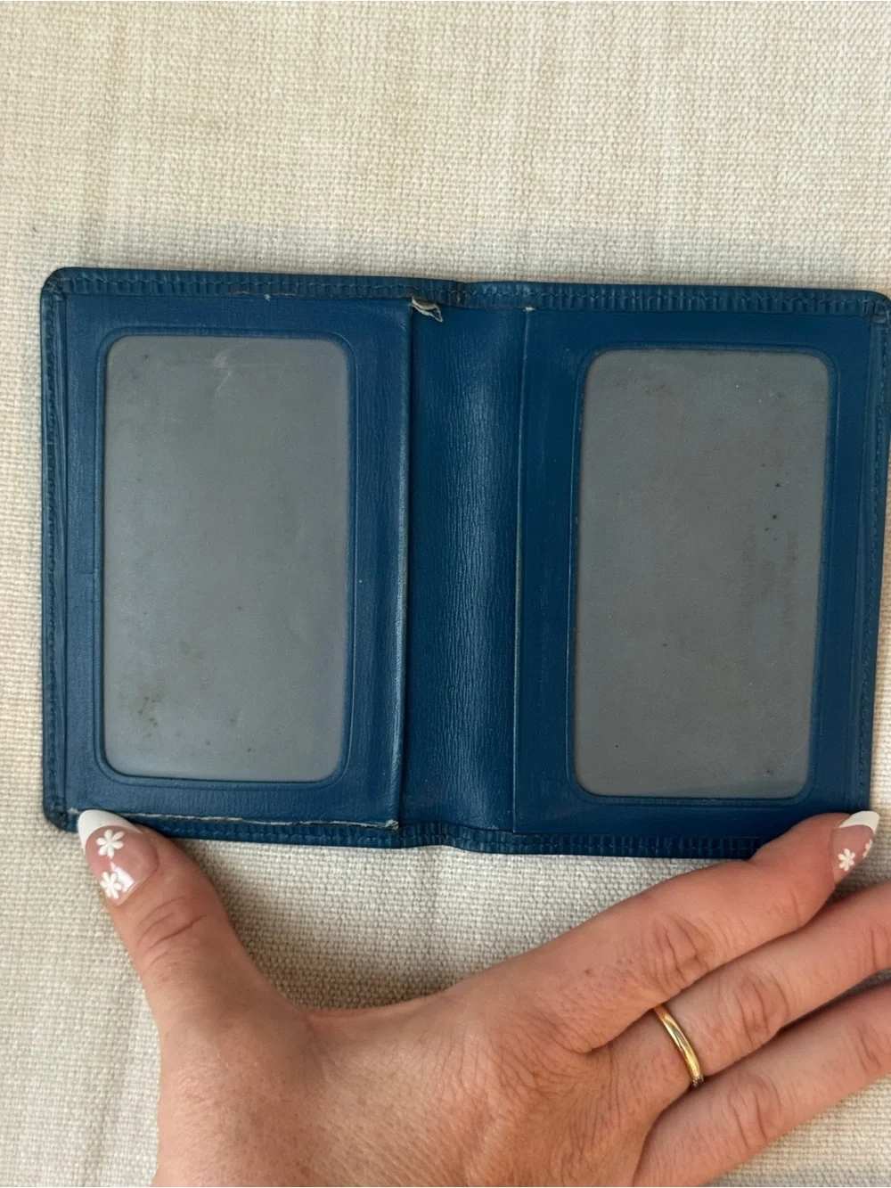 Louis Vuitton Vintage Blue Epi Leather Bifold ID Card Holder Wallet